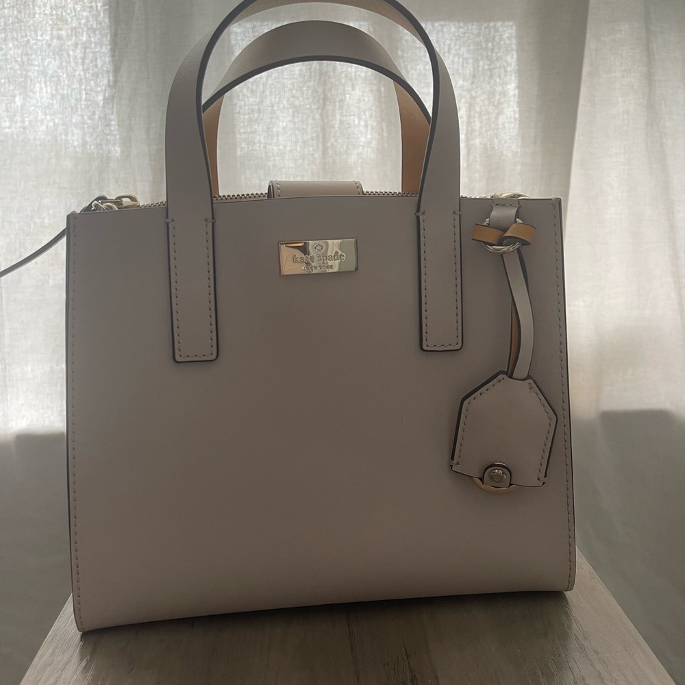Kate Spade Cream Satchel with Gold-Tone Hardware